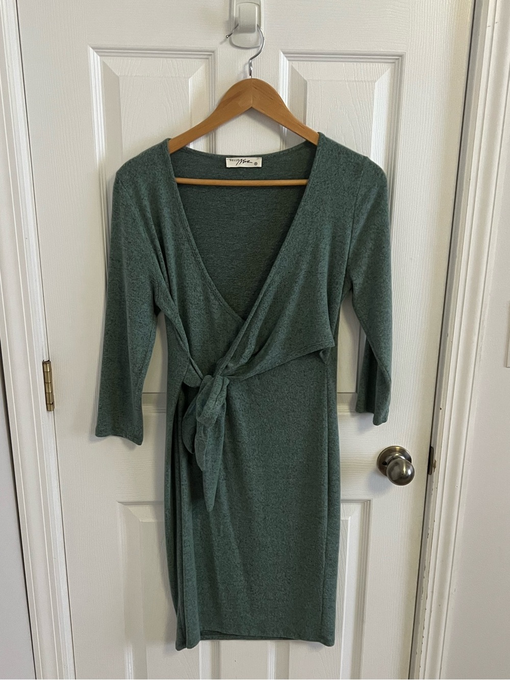 Hello MIZ Heathered Sage Wrap Dress (Nursing Friendly)